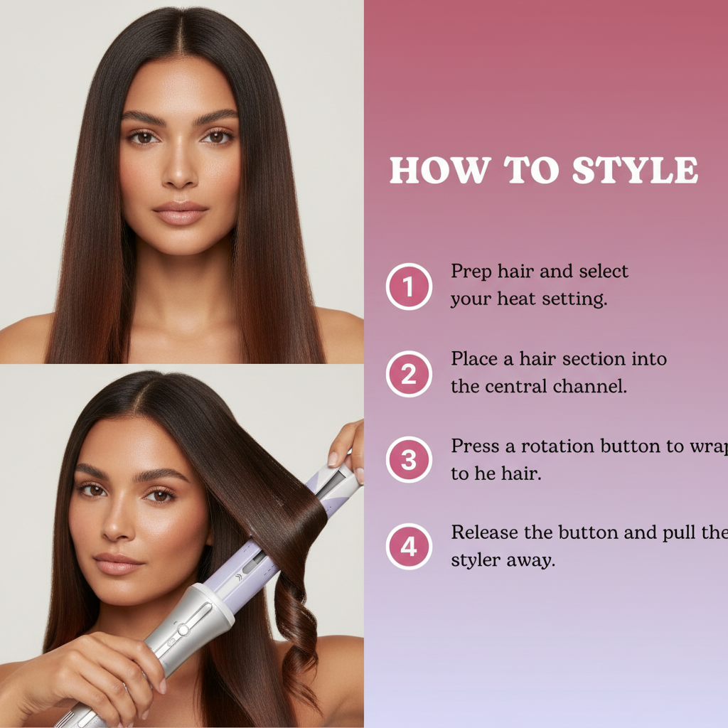 Effortless Auto-Rotating Hair Styler for Salon-Grade Bouncy Curls with Zero Heat Damage