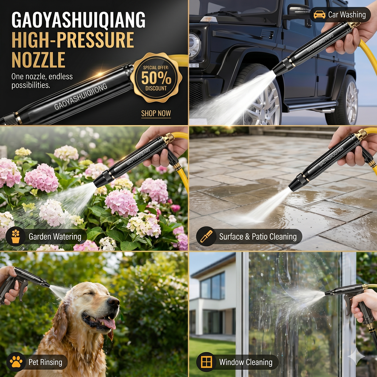 Powerful High-Pressure Home Car Wash & Garden Sprayer