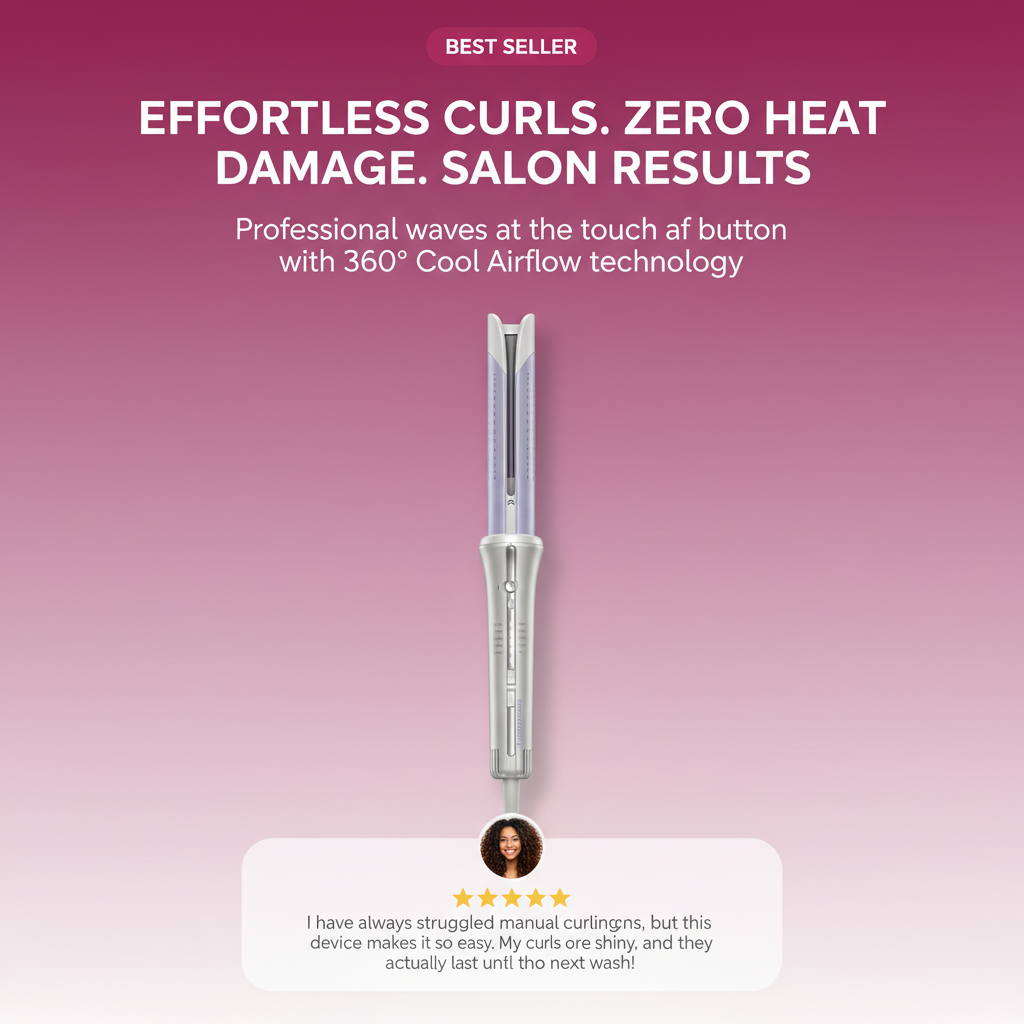 Effortless Auto-Rotating Hair Styler for Salon-Grade Bouncy Curls with Zero Heat Damage