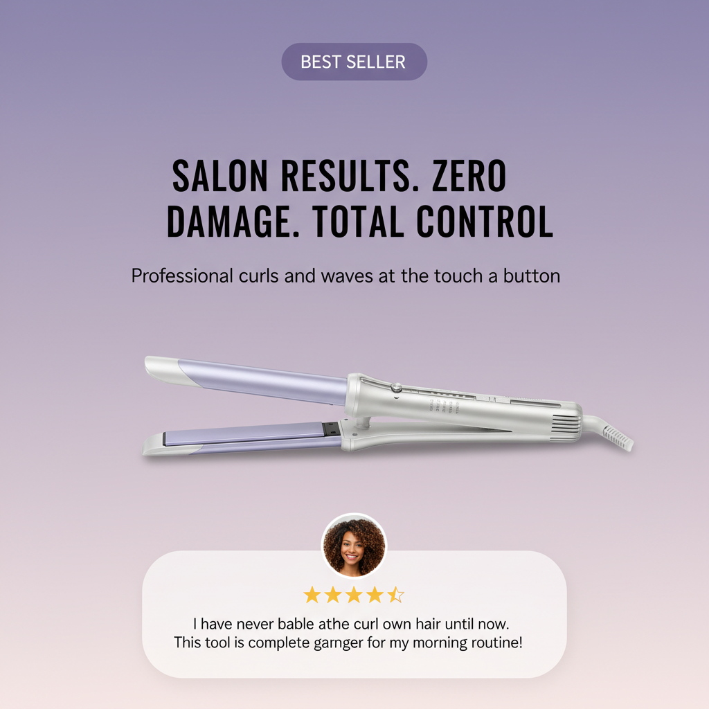 Effortless Auto-Rotating Hair Styler for Salon-Grade Bouncy Curls with Zero Heat Damage